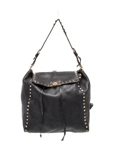 Pre-owned Valentino Garavani Rockstud Backpack In Black