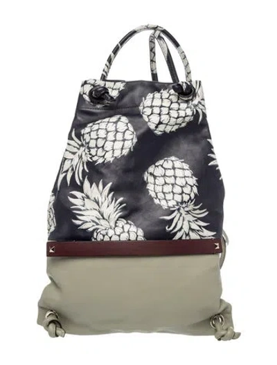 Pre-owned Valentino Garavani Rockstud Backpack In Blue