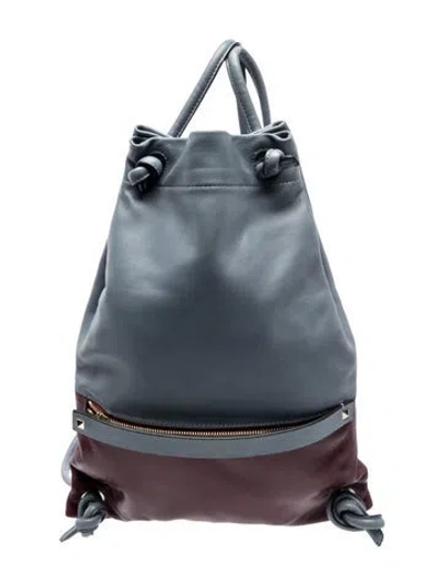 Pre-owned Valentino Garavani Rockstud Backpack In Blue
