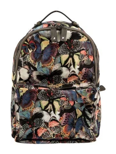 Pre-owned Valentino Garavani Rockstud Backpack In Green