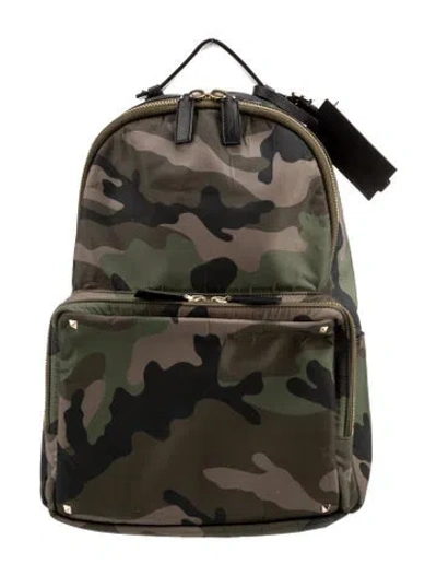 Pre-owned Valentino Garavani Rockstud Backpack In Green