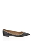 Valentino Rockstud Patent Leather Ballet Flats In Black