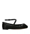 Valentino Garavani Rockstud Bow Detailed Ballerina Shoes In Black