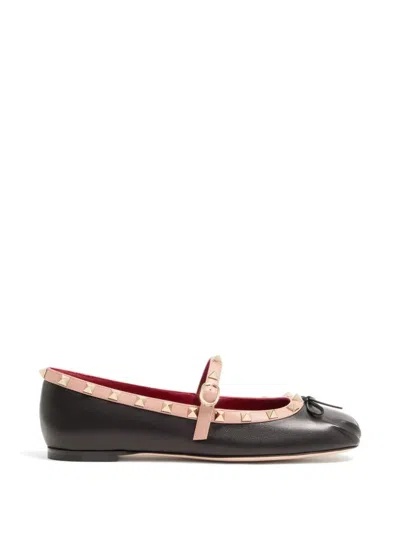 Valentino Garavani Valentino Rockstud Ballerina Flats In Nerolgphar