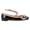 Valentino Rockstud Leather Flats In Black