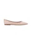 Valentino Garavani Patent Rockstud Ballet Flat Woman Poudre 40 In Nude