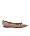 Valentino Rockstud Ballerina Shoes In Pink