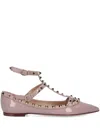 Valentino Lace-up Shoes With Ankle Strap And Studded Detailing In Pink