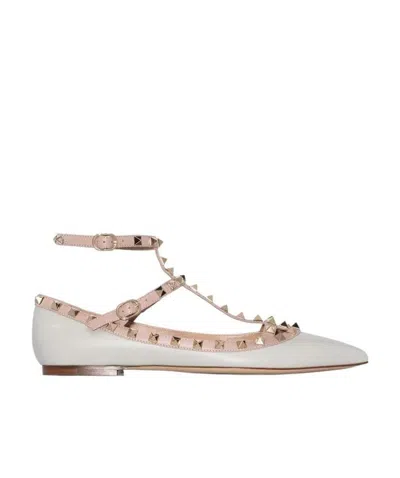 Valentino Garavani Rockstud Ballerina Shoes In Pink