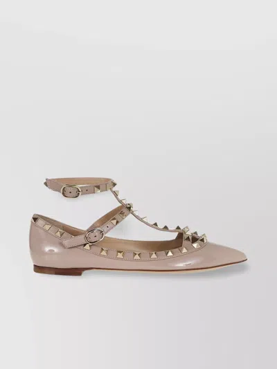 Valentino Garavani Rockstud Ballerina Strap Shoes