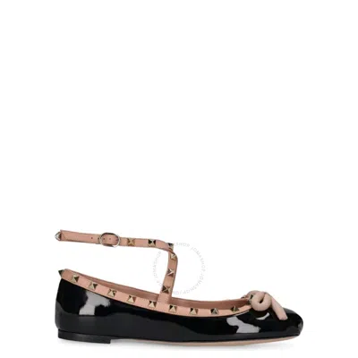 Valentino Garavani Valentino Rockstud Ballerinas In Patent Leather In Black