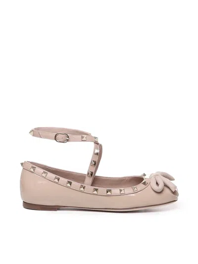 Valentino Garavani Rockstud-embellished Ballerina Shoes In Pink