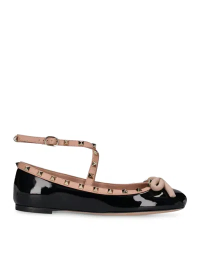VALENTINO GARAVANI ROCKSTUD BALLERINAS IN PATENT LEATHER