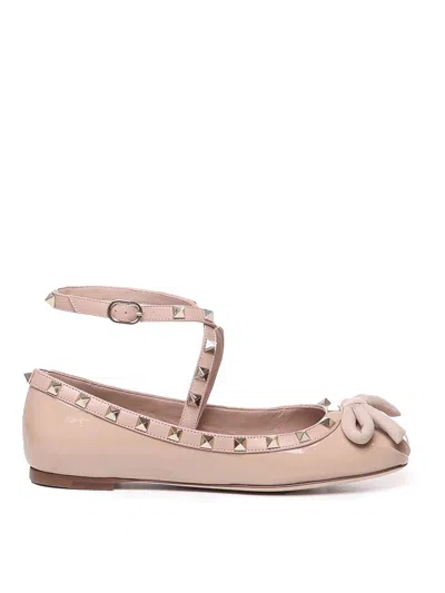VALENTINO GARAVANI ROCKSTUD BALLERINAS IN PATENT LEATHER