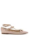 Valentino Rockstud' Ballerinas In Neutrals