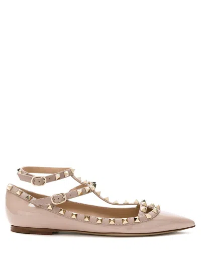 Valentino Garavani Rockstud' Ballerinas In Neutrals