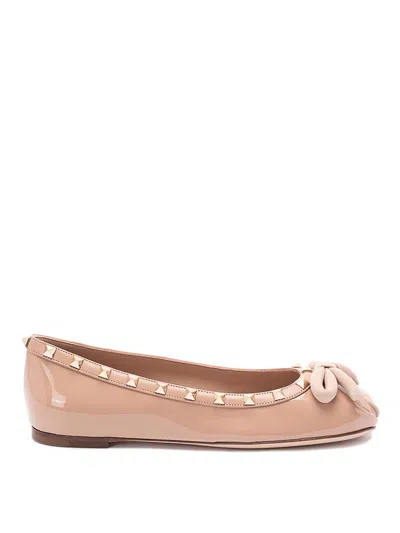 Valentino Garavani `rockstud` Ballerinas In Pink
