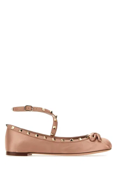 Valentino Garavani Rockstud Ballerinas In Rosecannelle
