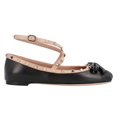 VALENTINO GARAVANI VALENTINO ROCKSTUD BALLET FLATS BLACK