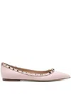 Valentino Rockstud Ballet Flats In Pink