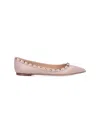 Valentino Rockstud Ballet Flats In Pink