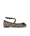 Valentino Mesh Rockstud Embellished Pointed Toe Ballerinas In Black