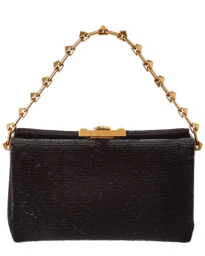Valentino Garavani Valentino Rockstud Beaded Leather Clutch