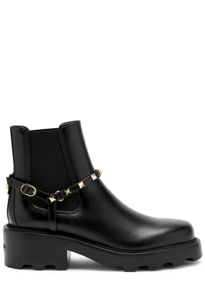 VALENTINO GARAVANI VALENTINO ROCKSTUD BEATLE LEATHER ANKLE BOOT