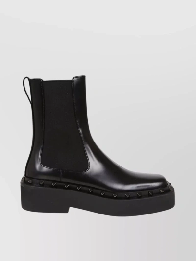 VALENTINO GARAVANI ROCKSTUD BEATLE STUDDED CALFSKIN CHELSEA BOOT