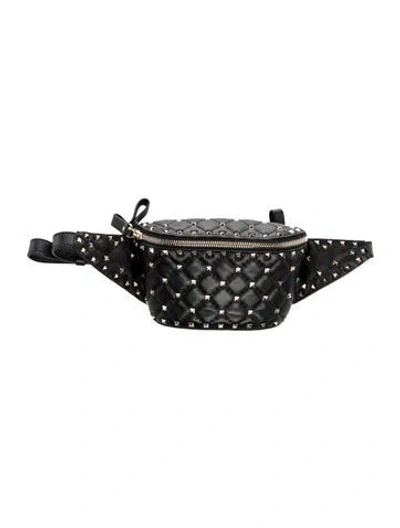Pre-owned Valentino Garavani Rockstud Belt Bag In Black
