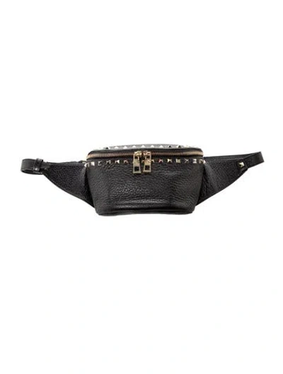 Pre-owned Valentino Garavani Rockstud Belt Bag In Black