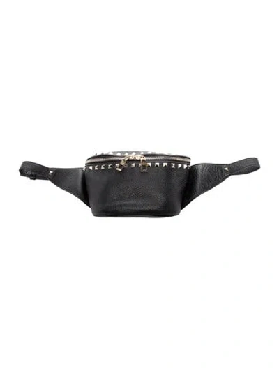 Pre-owned Valentino Garavani Rockstud Belt Bag In Black