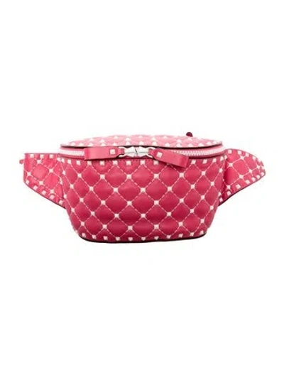 Pre-owned Valentino Garavani Rockstud Belt Bag In Red