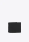 Valentino Rockstud Textured Studded Bi-fold Wallet In Black