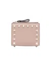 Valentino Rockstud Bi-fold Wallet In Nude