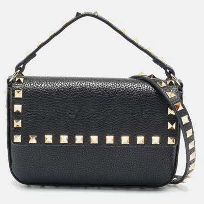 Pre-owned Valentino Garavani Rockstud Black Leather Clutch Bag