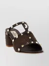Valentino Rockstud Block Heel Sandals With Studded Embellishments
