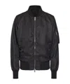 Valentino Nylon Bomber Jacket With Black Untitled Studs On The Neckline In Black