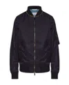 Valentino Rockstud Bomber Jacket In Navy Blue