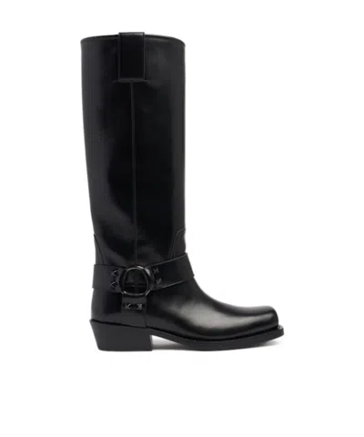 Valentino Garavani Rockstud Biker Boot In Black