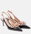 Valentino Rockstud Leather Slingback Pumps In Black