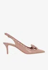 Valentino Rockstud Slingback Pumps In Blush