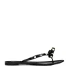 Valentino Heel Sandals With Bow Accent And Studded Embellishments In Black