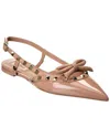 Valentino Rockstud Bow Slingback Baller In Pink
