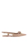 Valentino Rockstud Bow Slingback Baller In White