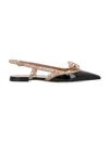 Valentino Rockstud Bow Slingback Ballerina In Rose Cannelle