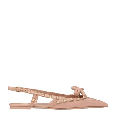 VALENTINO GARAVANI VALENTINO GARAVANI ROCKSTUD POINTED TOE SLINGBACK BALLERINA SHOES