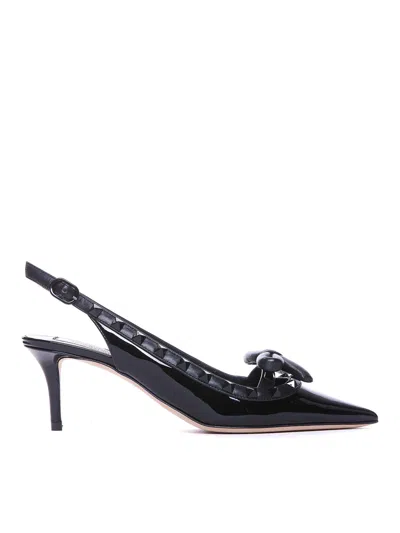 Valentino Garavani Rockstud Bow Slingback Pumps In Black