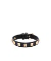 Valentino Garavani Men Rockstud Leather Bracelet In Black