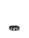 Valentino Leather Bracelet Rockst In Black